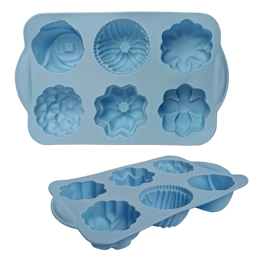 GT-S-202 Силіконова форма для кексів, асорті на 6шт GUSTO, 26х16х3,5см