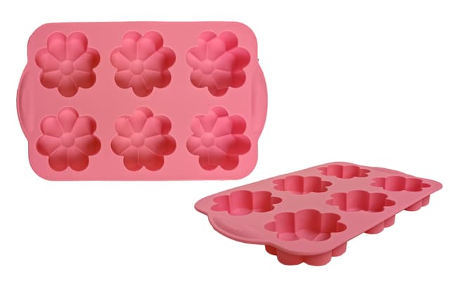 GT-S-213 Силіконова форма для кексів, квіточки на 6шт GUSTO, 26х16х2,5см