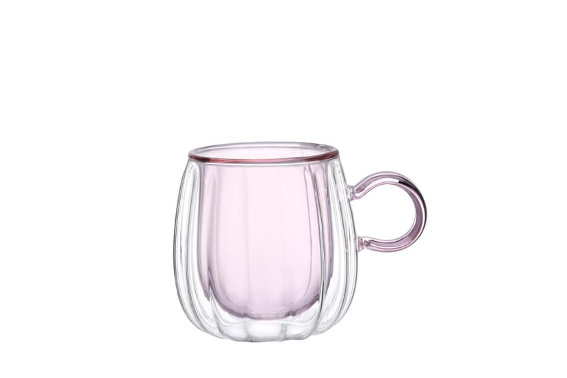 VT-5315-240 Набір чашок CUT PINK з подвійним дном VITTORA, 2 шт, 240мл