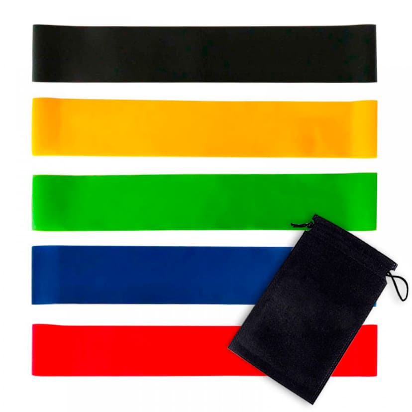 Набір гумок (5 шт) для фітнеса XT в чорному чохлі (X-TREME)