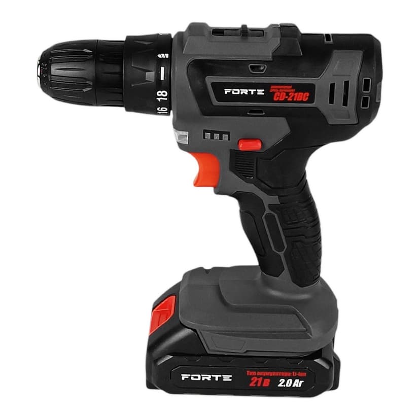 Дриль-шурупокрут (акум) - CD-21BC (21В, 2А) (FORTE)