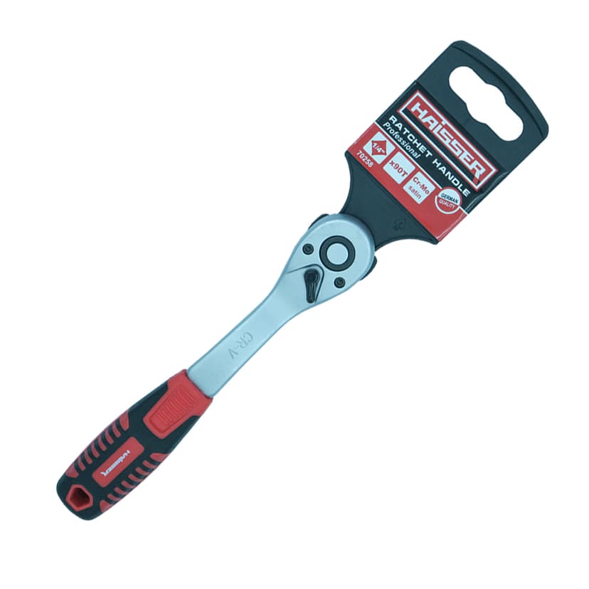 (70258) Ручка-тріскачка 1/4" 90 зубців з підвіскою HAISSER