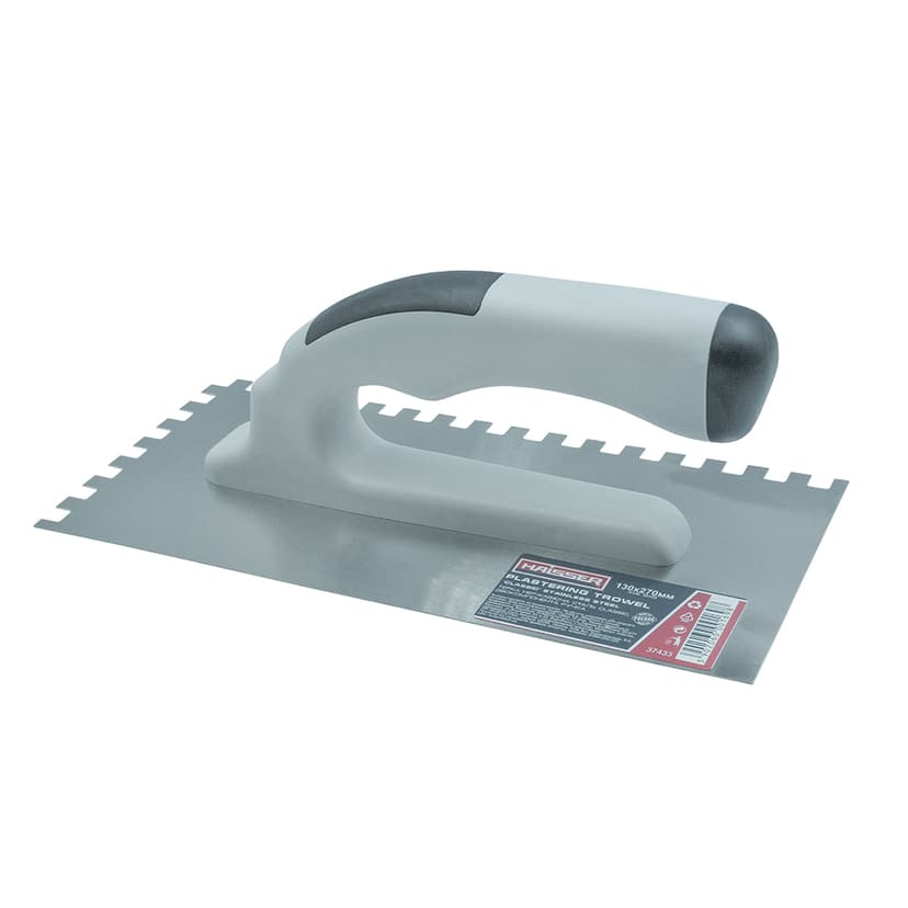 (37433) Терка CLASSIC нерж.сталь 130х270 зуб 8х8 двокомп. ручка HAISSER