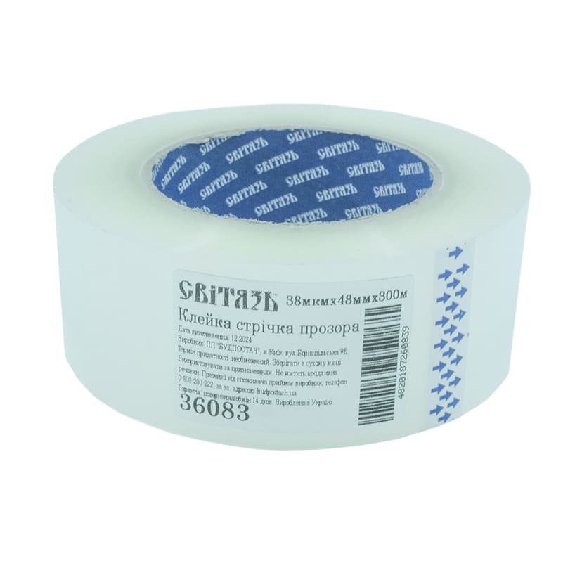 (36083) Клейка стрічка прозора 38мкмх48ммх300м (СВІТЯЗЬ) NEW