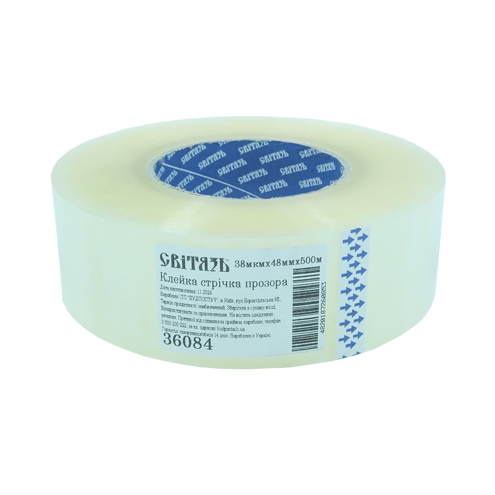 (36084) Клейка стрічка прозора 38мкмх48ммх500м (СВІТЯЗЬ) NEW — фото 1