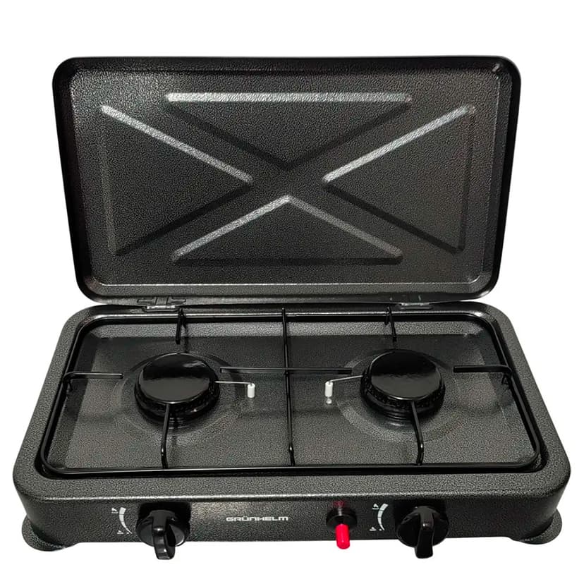 Газова плита - GGP-6032 (двоконфорна з кришкою) (GRUNHELM)