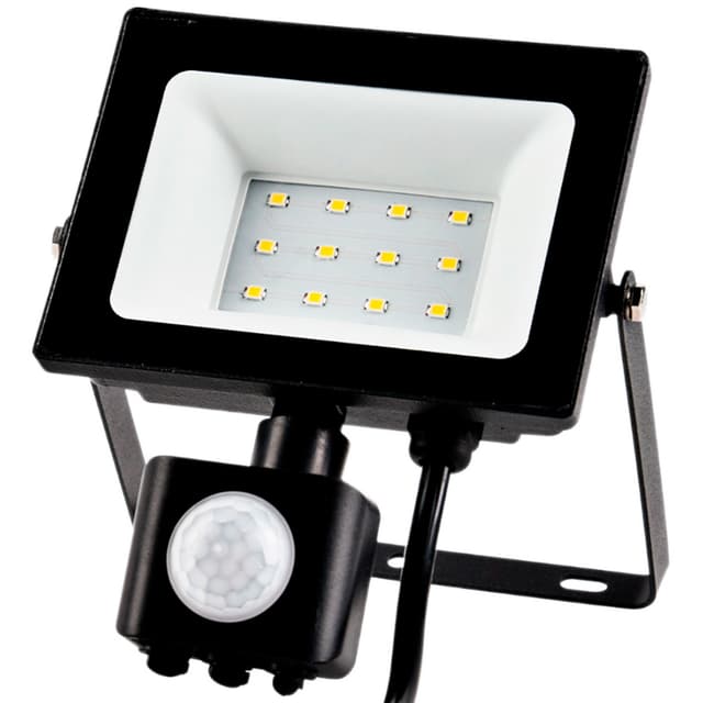 Прожектор 2.0 - FLS-64K-10W-12LED (IP65, 122x146x51 мм,датчик руху) (WORK'S)