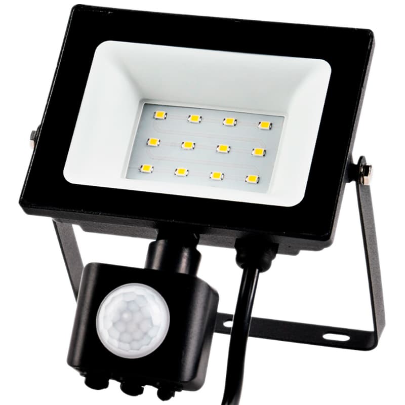 Прожектор 2.0 - FLS-64K-10W-12LED (IP65, 122x146x51 мм,датчик руху) (WORK'S)