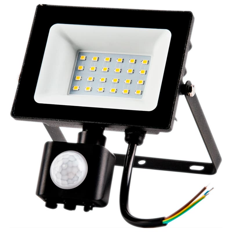 Прожектор 2.0 - FLS-64K-20W-24LED (IP65, 122x146x51 мм,датчик руху) (WORK'S)