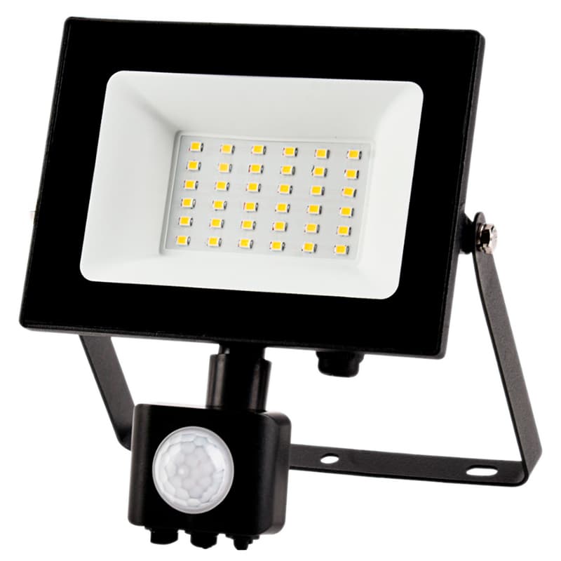 Прожектор 2.0 - FLS-64K-30W-30LED (IP65, 146x161x51 мм,датчик руху) (WORK'S)