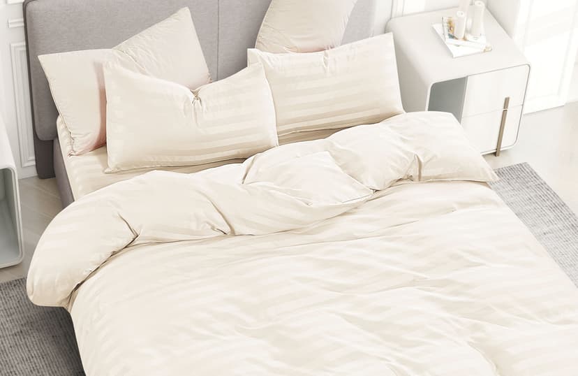 VS-BM2.5-301 Комплект постільної білизни Страйп Айворі, євро VERSAILLES, Мікрофібра