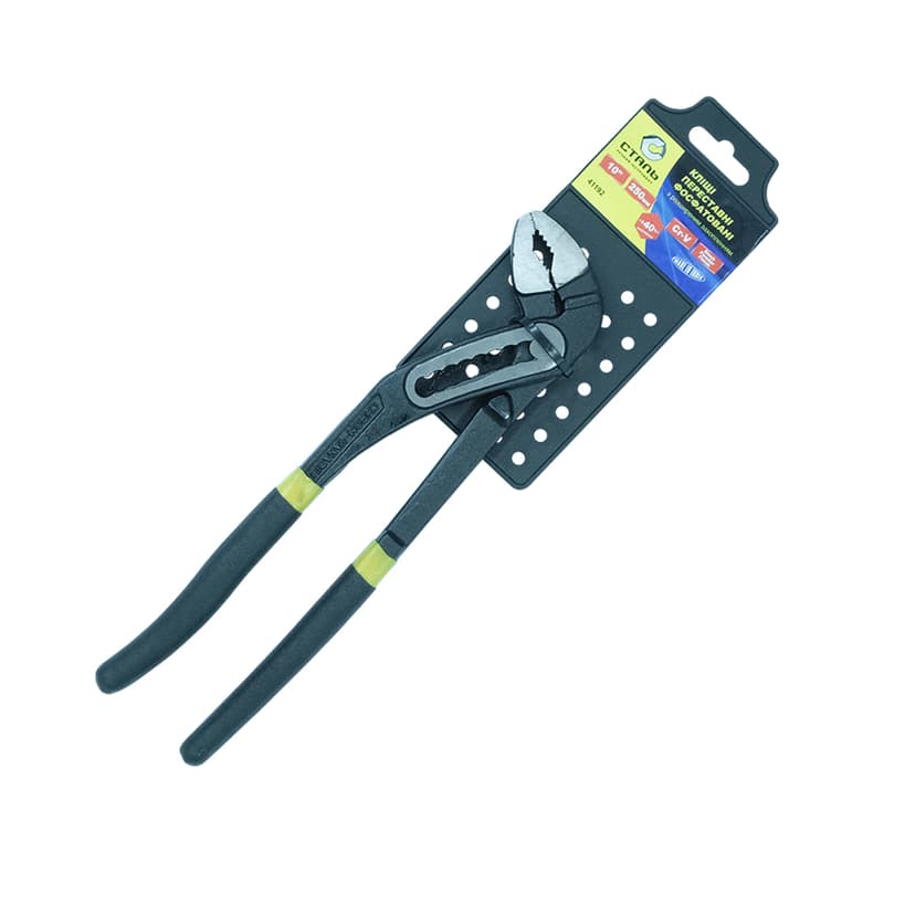 (41192) Кліщі переставні 250 мм фосфатовані з розширеним захопленням СТАЛЬ