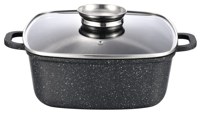 GT-2504-20 Каструля квадратна, покриття MARBLE, 20x9cм, 2,8л GUSTO