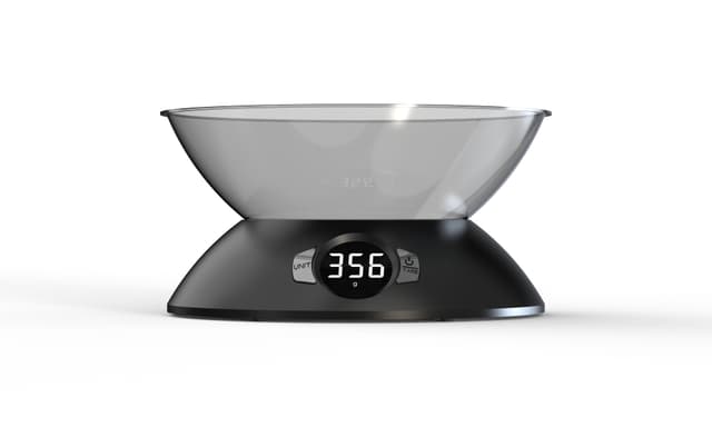 Ваги кухонні з чашею - KES-501SB (чорний, макс вага -5кг) (GRUNHELM)