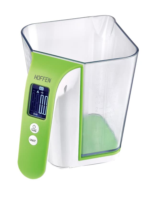 Електронний мірний стакан з вагами для кухні - KES-100 (макс-2кг, 1000мл) (GRUNHELM)