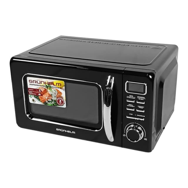 Мікрохвильова піч - 20MX1020-B (чорний) 20л, 700 Вт, елект. (GRUNHELM)
