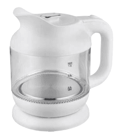 Електрочайник Скло - EKG-25010W, 1,2л, 1630Вт, білий (GRUNHELM)