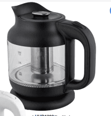 Електрочайник Скло - EKG-25011B, 1,2л, 1630Вт, чорний (GRUNHELM)