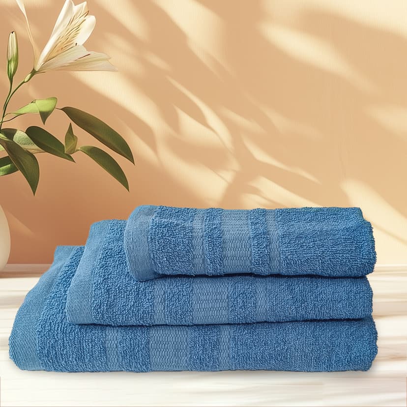 VS-T27-7014 Рушник 70х140см бавовна/ПЕ, Блакитний VERSAILLES