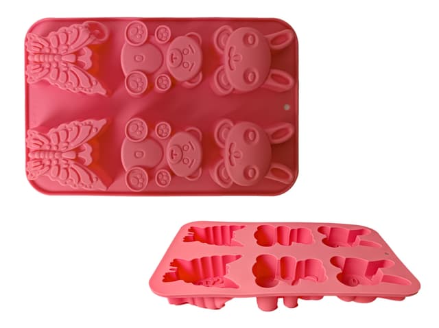 GT-S-214 Силіконова форма для кексів, Звірята на 6шт GUSTO, 25.5х16.5х2см