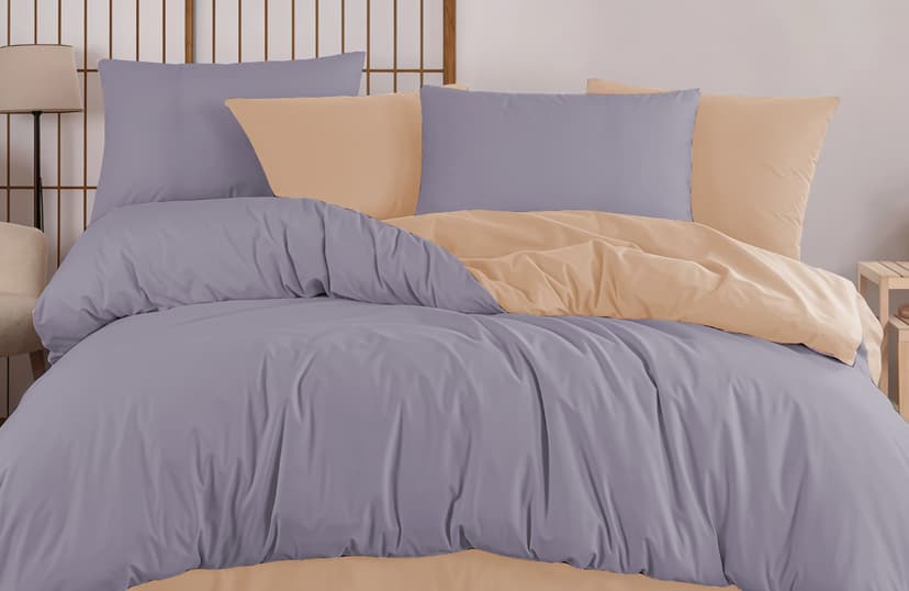 VS-BS2.0-202 Комплект постільної білизни Сіро-Кремовий, двоспальний VERSAILLES, Сатин