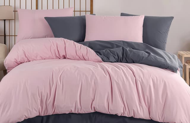 VS-BS2.0-203 Комплект постільної білизни Рожево-Синій, двоспальний VERSAILLES, Сатин