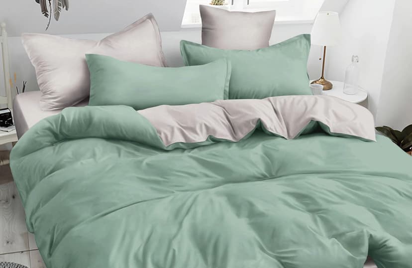 VS-BM1.5-205 Комплект постільної білизни Зелено-сірий, півтораспальний VERSAILLES, Мікрофібра