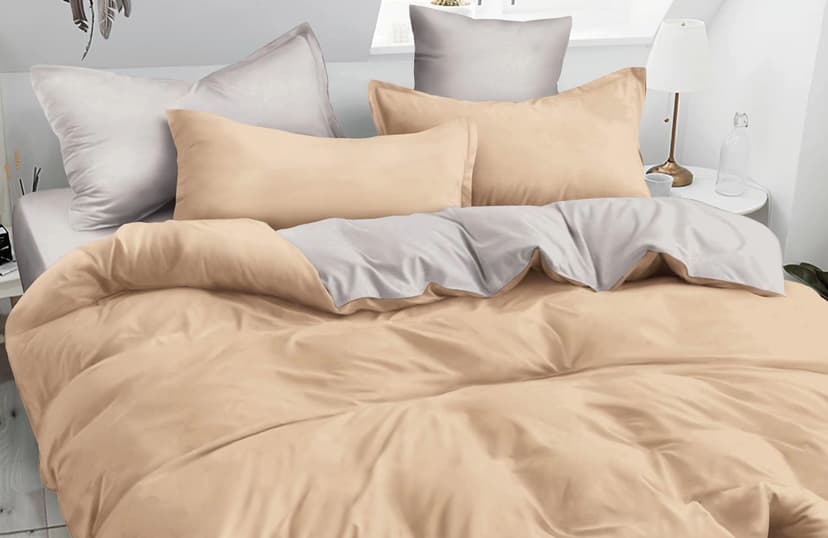 VS-BM2.5-207 Комплект постільної білизни Сіро-бежевий, євро VERSAILLES, Мікрофібра