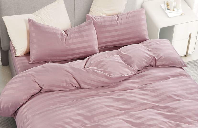VS-BM2.5-302 Комплект постільної білизни Страйп Рожевий, євро VERSAILLES, Мікрофібра