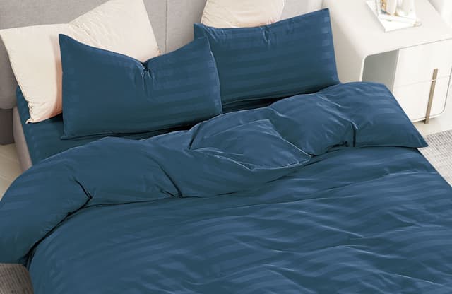 VS-BM2.5-304 Комплект постільної білизни Страйп Сапфіровий, євро VERSAILLES, Мікрофібра