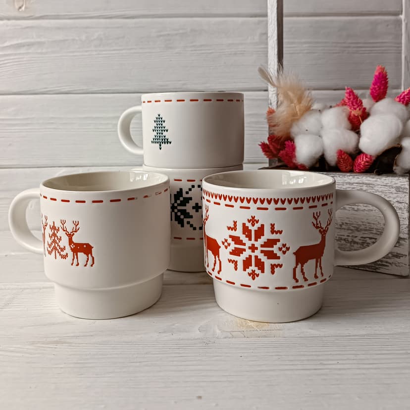 VT-C-336395 Чашка Новорічні мотиви Vittora, 395 мл