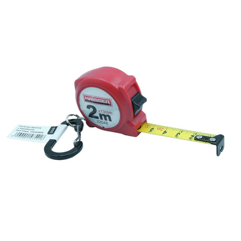 (22048) Рулетка брелок з карабіном 2мх13мм HAISSER