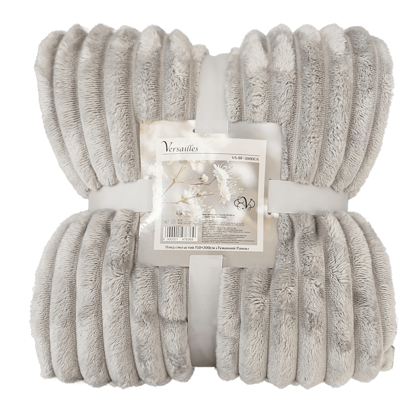 VS-BF-4400GS Плед смугастий 200х220см "Туманний Ранок" (VERSAILLES)