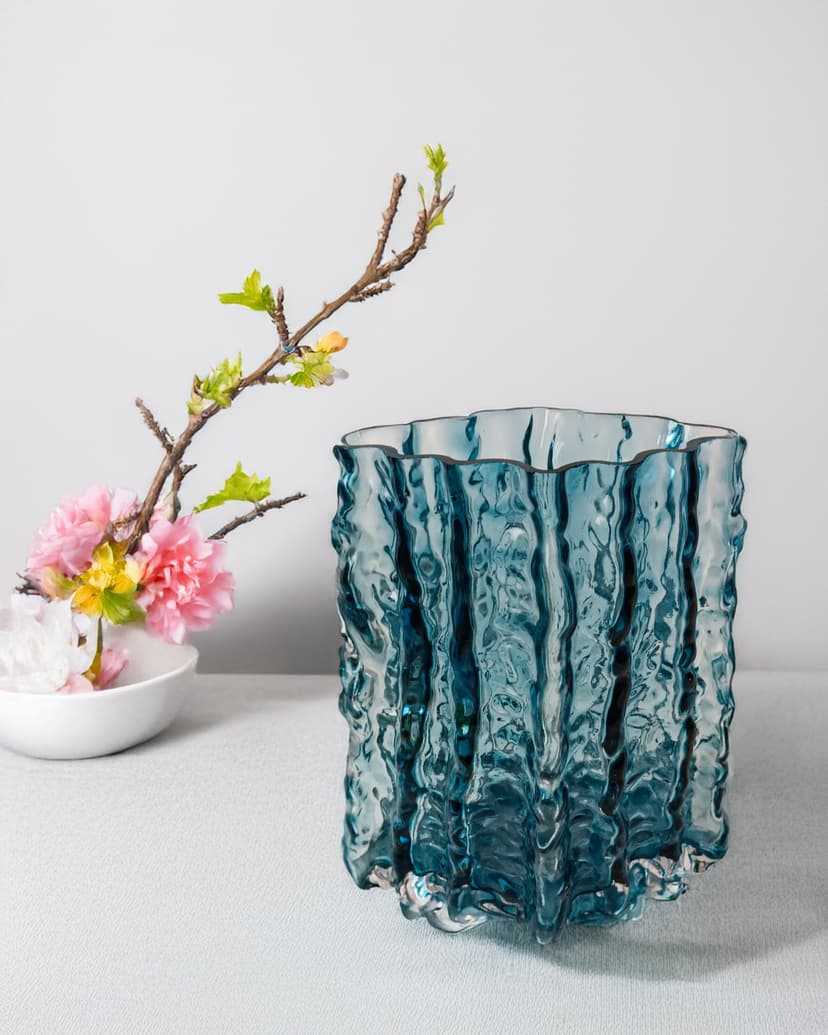 VT-V-0003 Ваза скляна Сапфір (синя) 20.5см, VITTORA