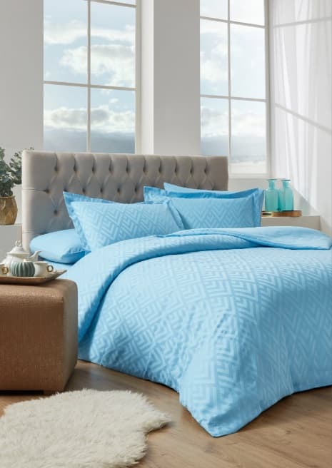 Комплект постільної білизни CK JAKAR AQUA GEOMETRIK, євро (4 наволочки), OZDILEK