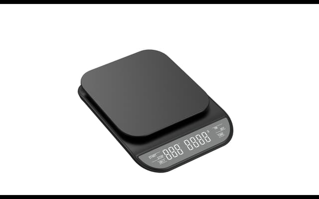 Ваги кухонні з таймером для кави та спецій - KES-030B (чорнi, прямокутні, макс-3кг) (GRUNHELM)