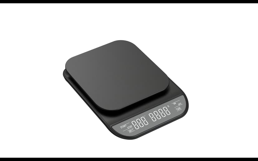 Ваги кухонні з таймером для кави та спецій - KES-030B (чорнi, прямокутні, макс-3кг) (GRUNHELM)