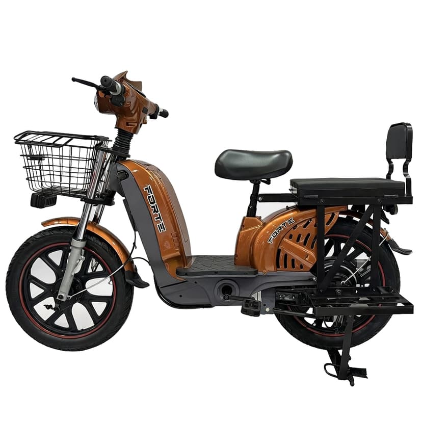 Велоскутер акумуляторний EM219-WS коричневий (+Акумулятор 12V15A/12А 5шт)