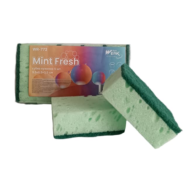 Губка кухонна  Mint Fresh 5шт (WERK), 9.5х6.5х3.5 см