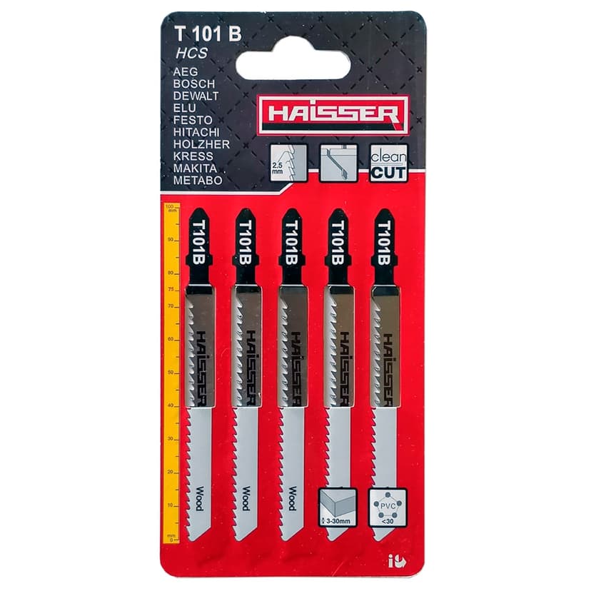 Пильні полотна - T101B, 75мм, н-р 5шт (HAISSER)