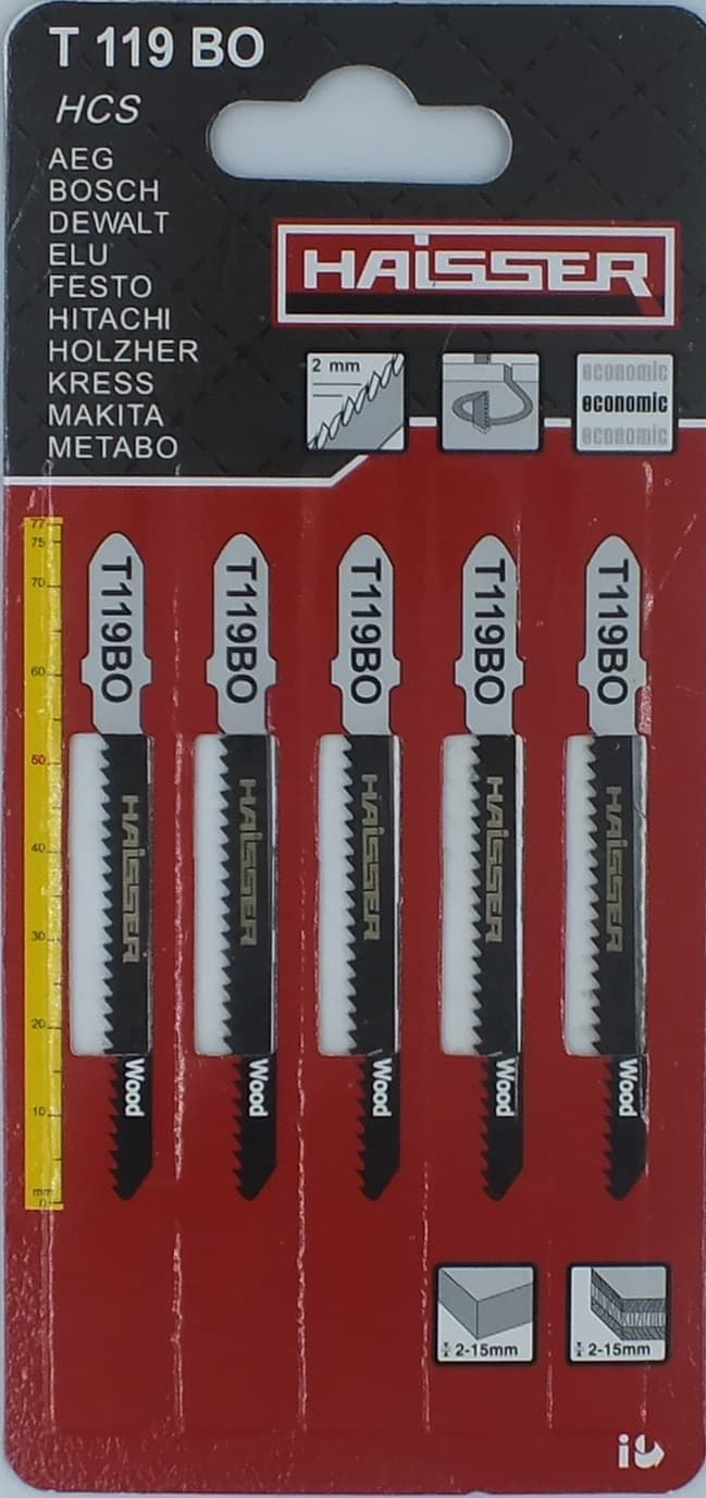 Пильні полотна - T119BО, 50мм, н-р 5шт (HAISSER)