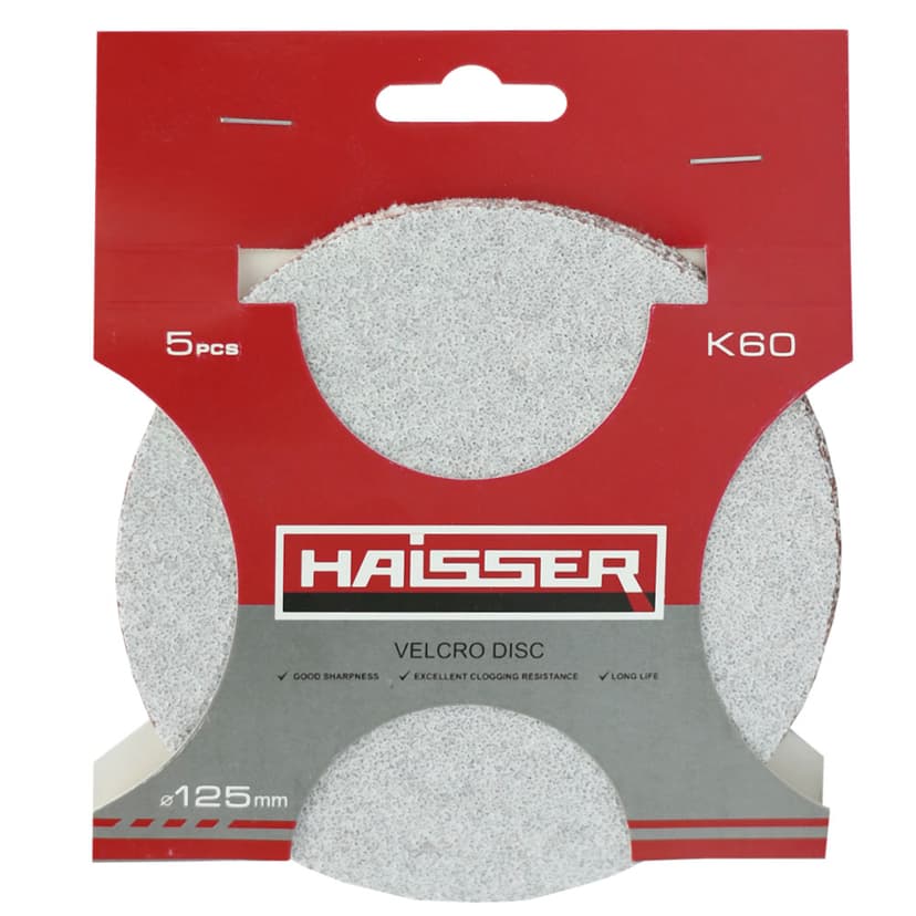 Круг шліфувальний самоклеючий - 125мм, k 60, н-р 5шт (HAISSER)