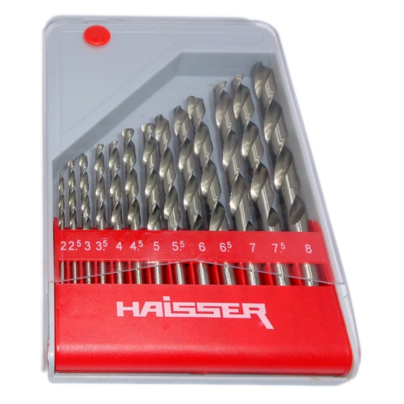 Набір свердл по металу HSS - (2-8)х0.5мм, 13шт (HAISSER)