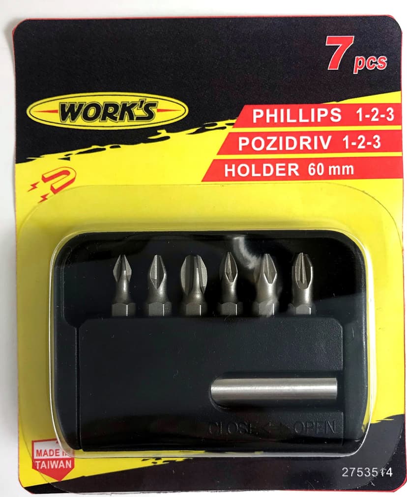 Набір біт - 7шт RBT7E (WORK'S)