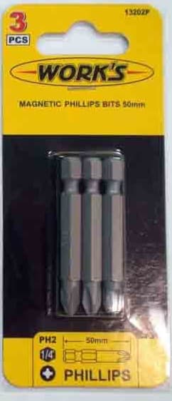 Набір біт - PH2x50мм, 3шт (WORK'S)
