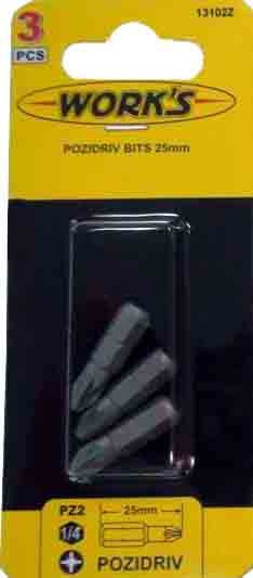 Набір біт - PZ2x25мм, 3шт (WORK'S)