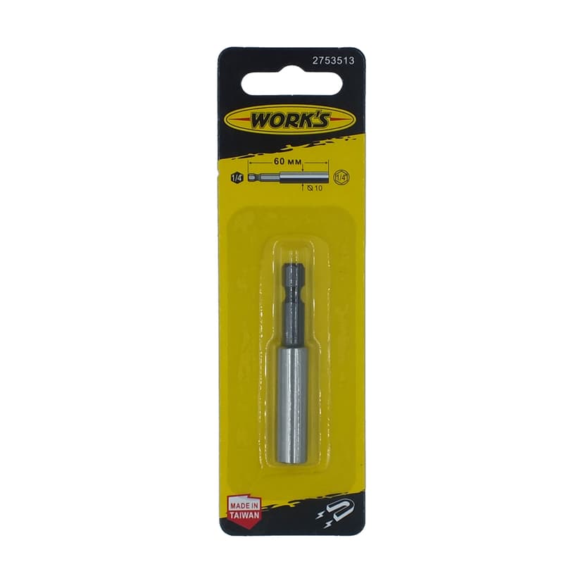 Тримач біт - 1/4" х 60мм, 1шт (WORK'S)