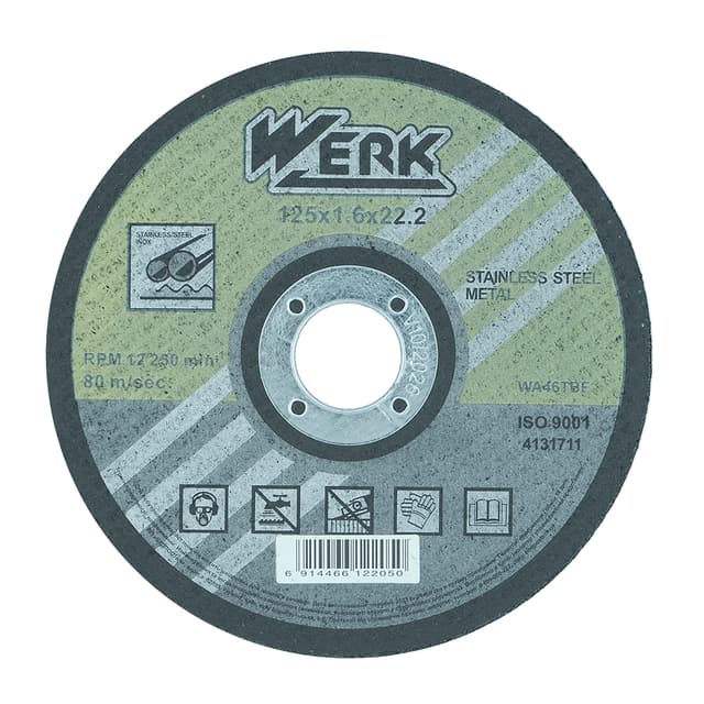 Круг відрізний по металу - 125х1,6х22,23мм (WERK)