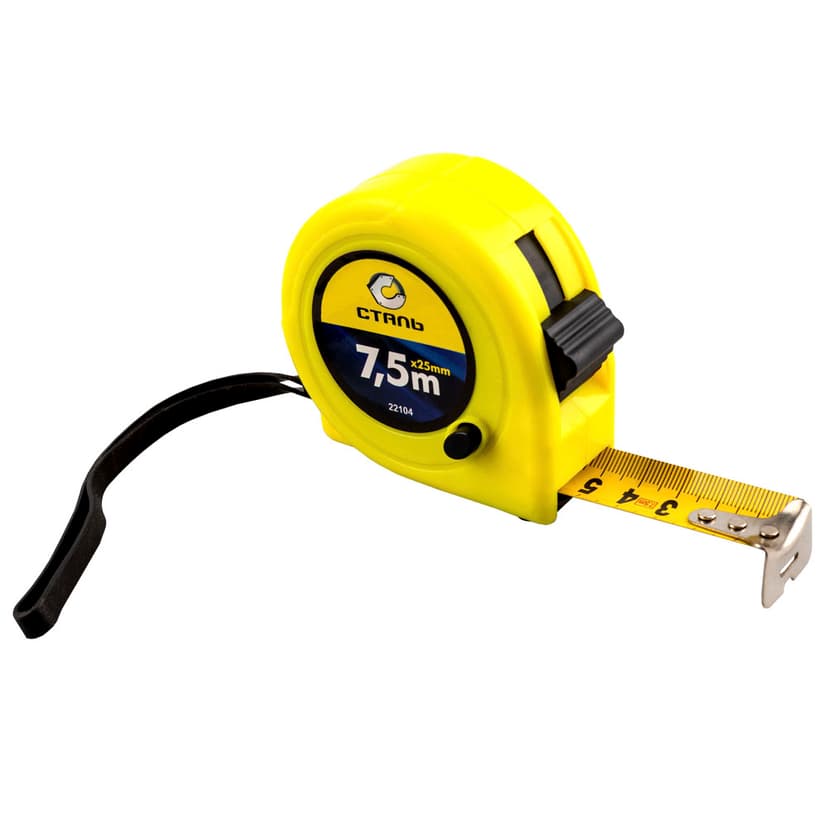 (22104) 7.5мх25мм рулетка пластиковий корпус Сталь