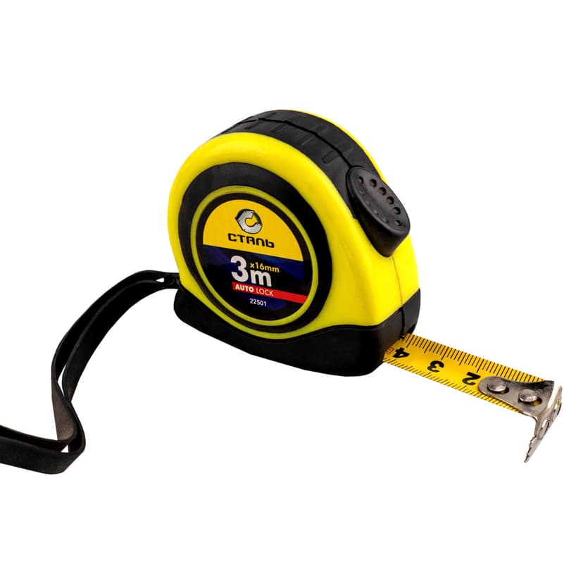 (22501) 3мх16мм рулетка автостоп магніт Сталь